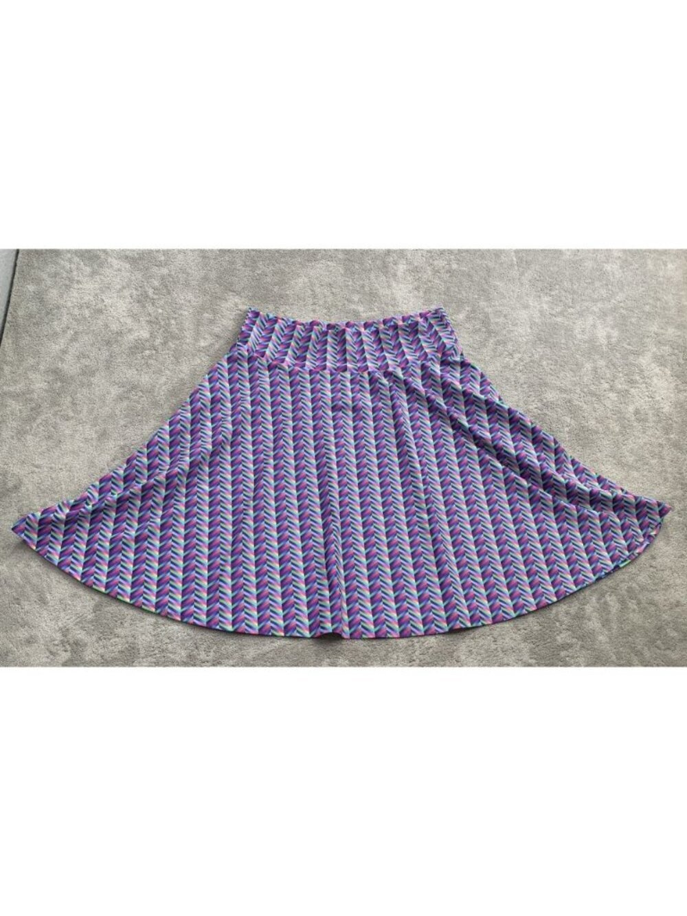 Super Rad Cape Co Twirly Skirt Womens Medium Zig Zag Chevron Pockets Groovy